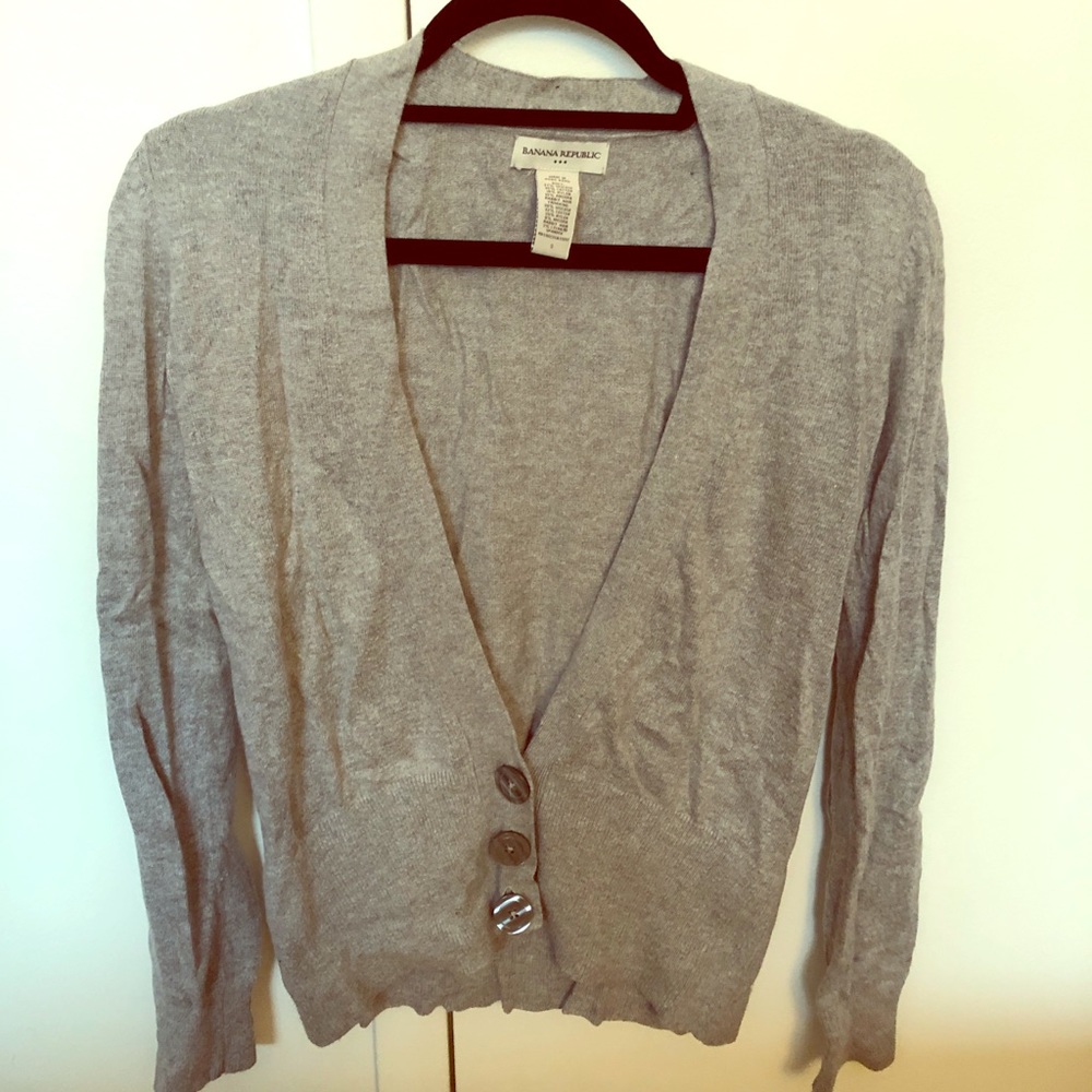 Banana republic gray sweater cardigan